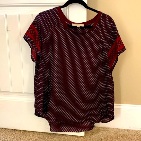 LOFT Tops - Ann Taylor LOFT burgundy blouse size Large